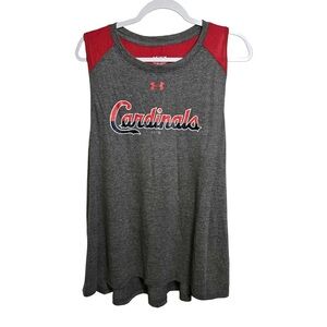 Under Armour Cardinals Team Split Tank Top Men's XL Gray Red MLB Licensed NWT